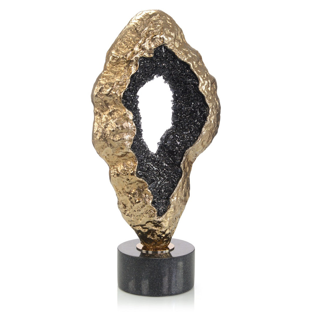 Solis Black Geode Sculpture - Black - Aluminum