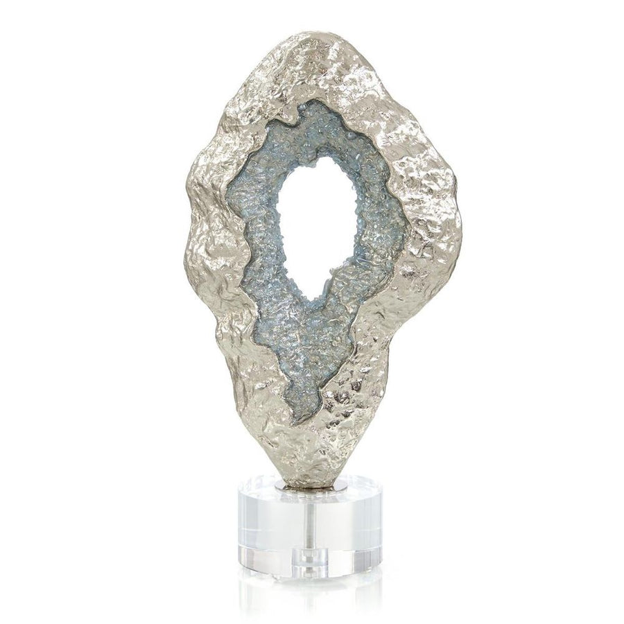Decorative Objects Fluctuating Blue Geode Sculpture - Blue, Clear, Gold, Silver