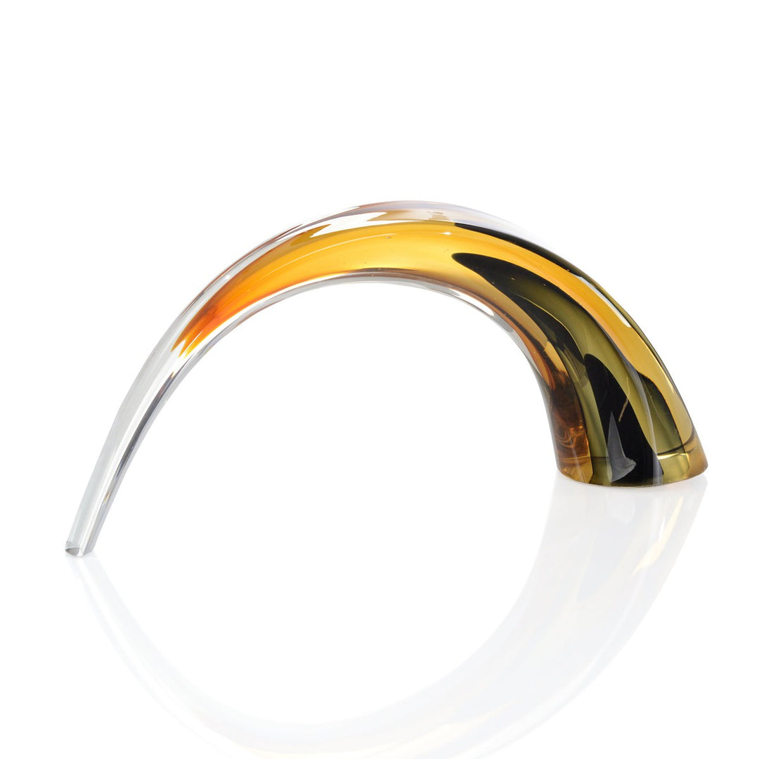 Ellery Black and Amber Arch Sculpture I - Orange - Glass