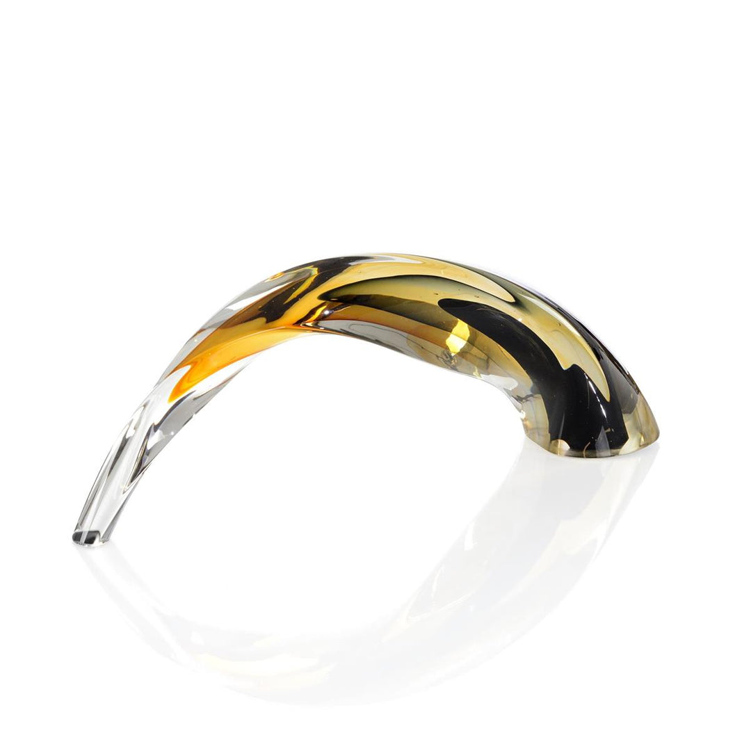 Blown Black And Amber Arch Sculpture Ii - Yellow