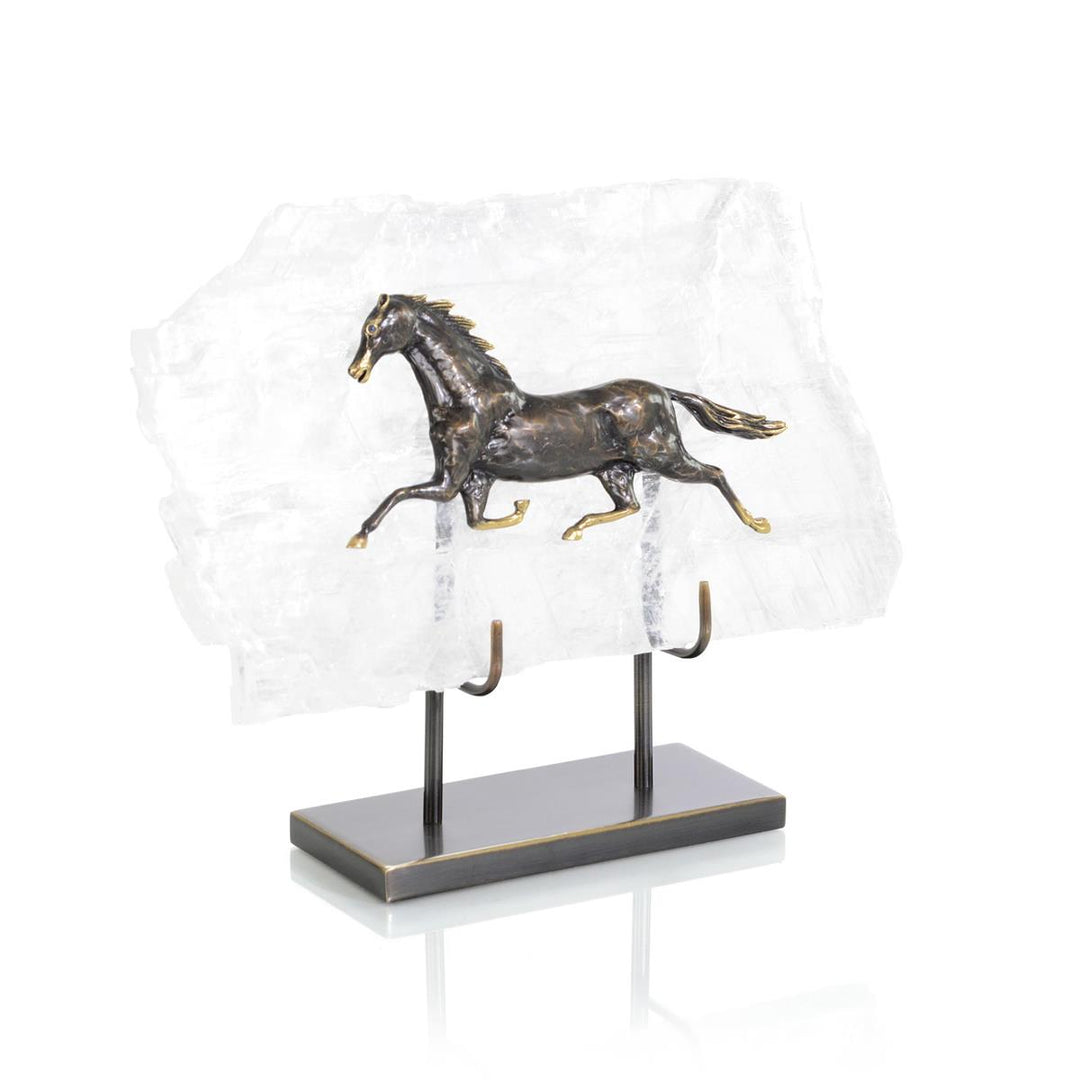 Stallion In Selenite Sculpture Ii - Clear