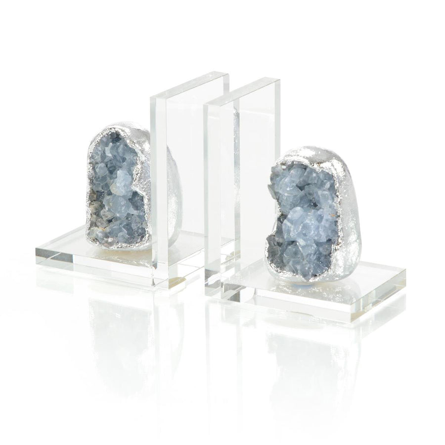 Silver Geode Bookends - Set of 2-John Richard-JR-JRA-14327S2-Bookends-1-France and Son