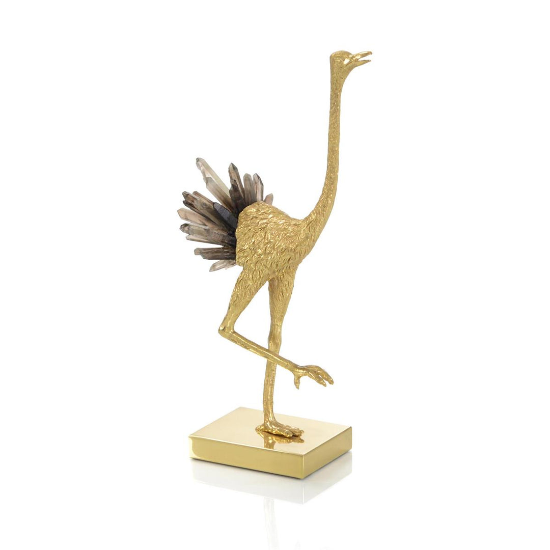 Ostrich Sculpture I - Brass,Gold