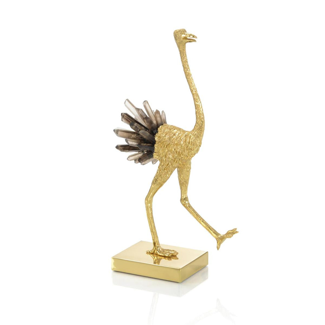 Ostrich Sculpture Ii - Brass,Gold