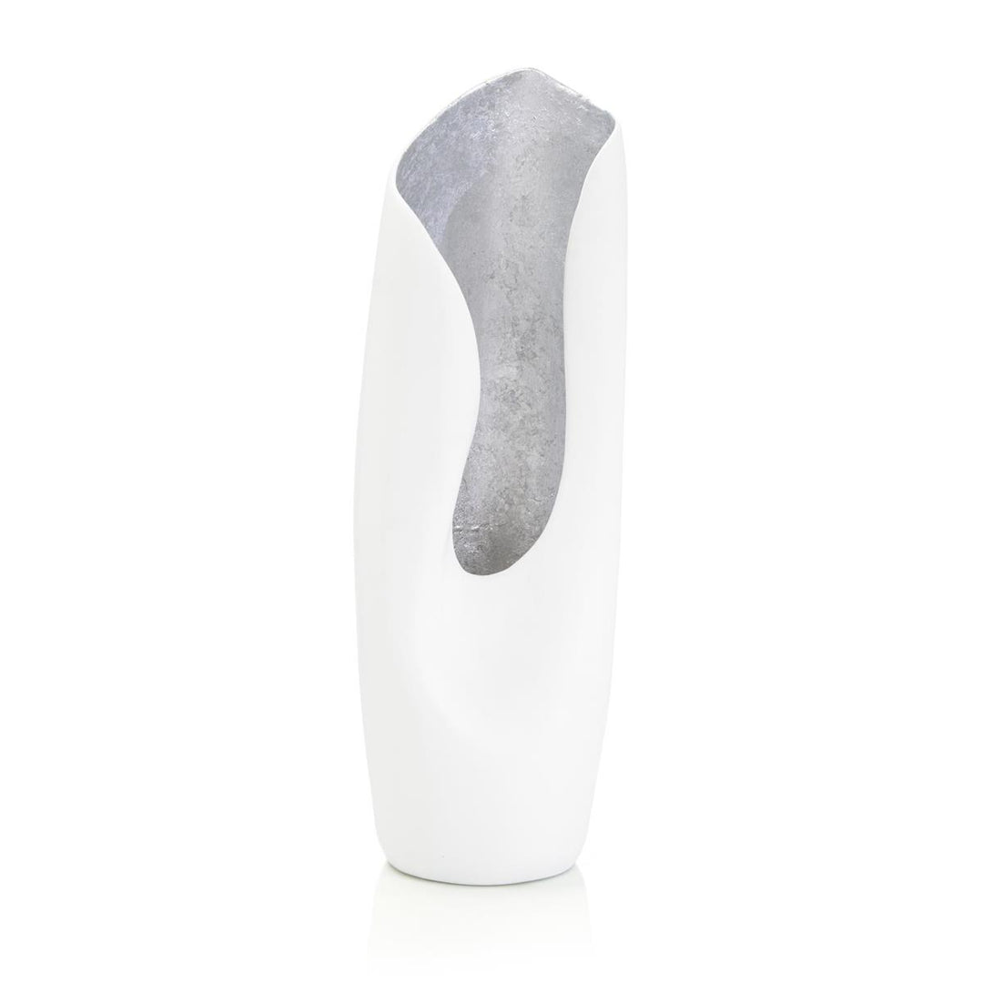 Silver Avatar Vase II - Silver,White