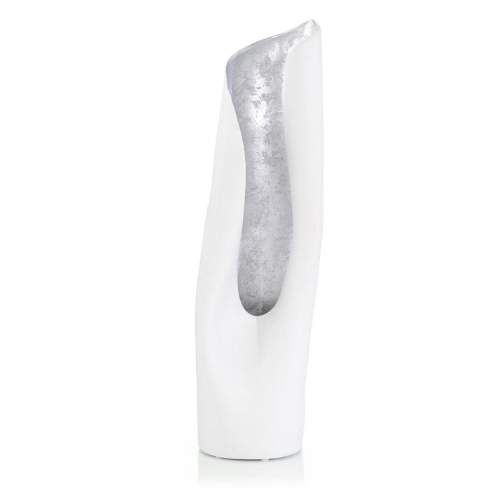 Silver Avatar Vase I - Silver,White