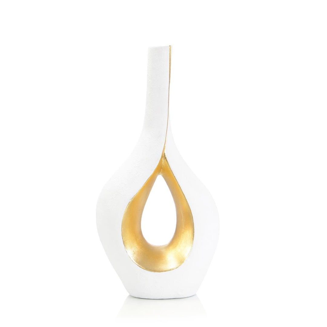 Pathway Vase II - Brass,White