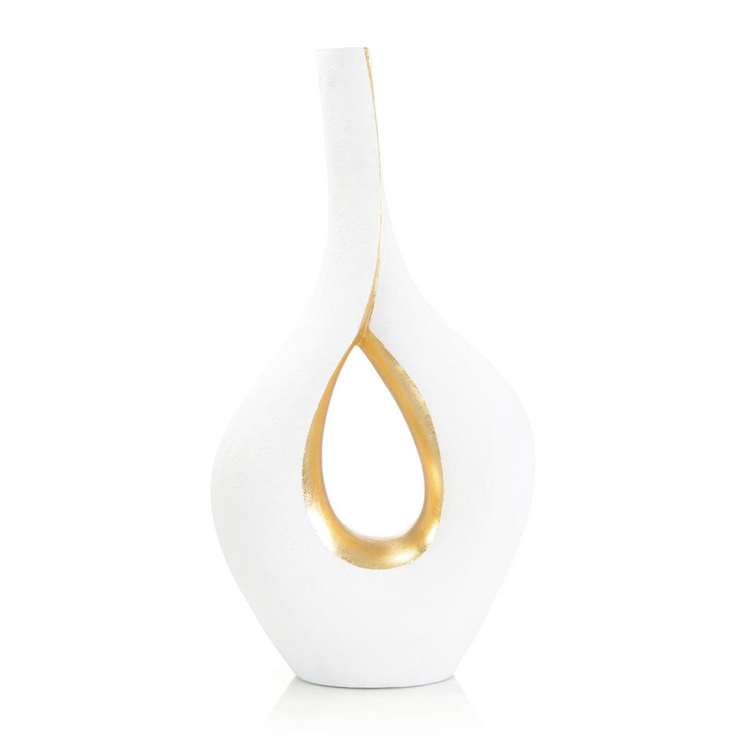 Pathway Vase I - Brass,White