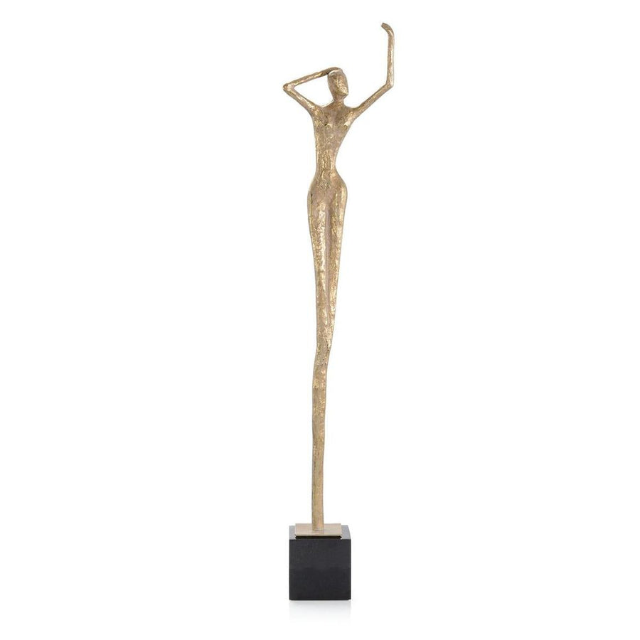 Decorative Objects Posing Female Gold Sculpture Ii - Gold, Silver, White