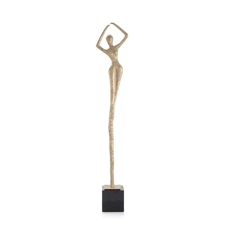 Decorative Objects Posing Female Gold Sculpture Iii - Gold, Silver, White