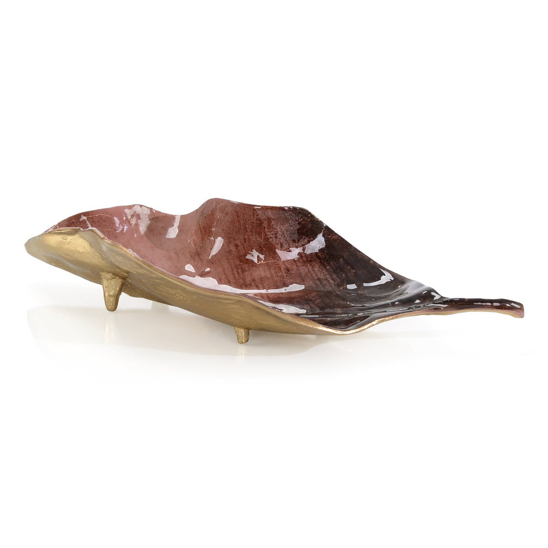 Alden Leaf Bowl - Brown - Aluminum