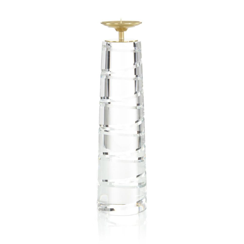 Candle Holders Crystal Spire Candleholder I - Clear, Brass