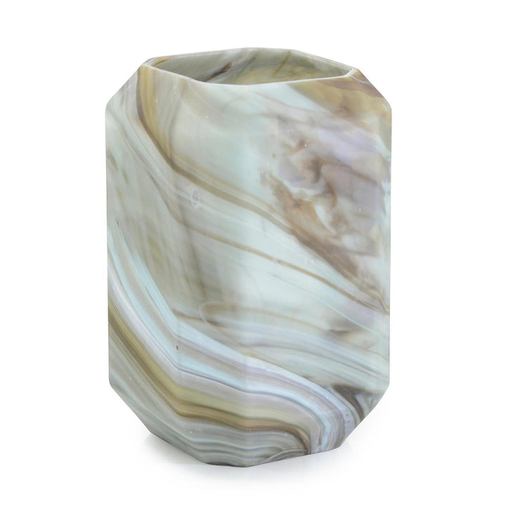 Whirling Marble Vase I - Brown,White