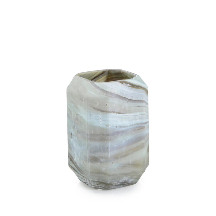 Whirling Marble Vase II - Brown,White