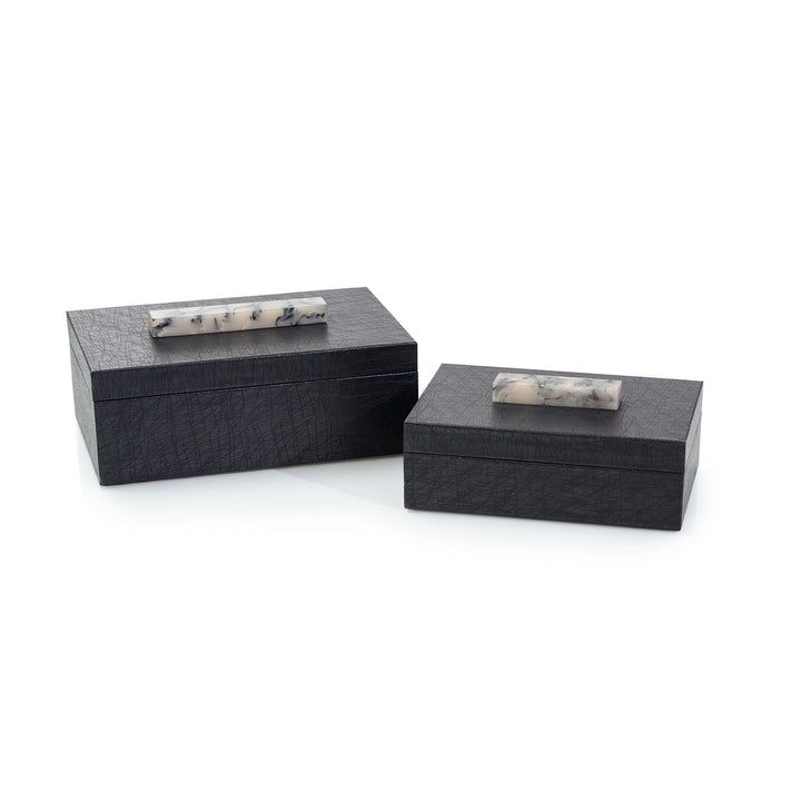 Calix Set of Two Midnight Boxes - Black