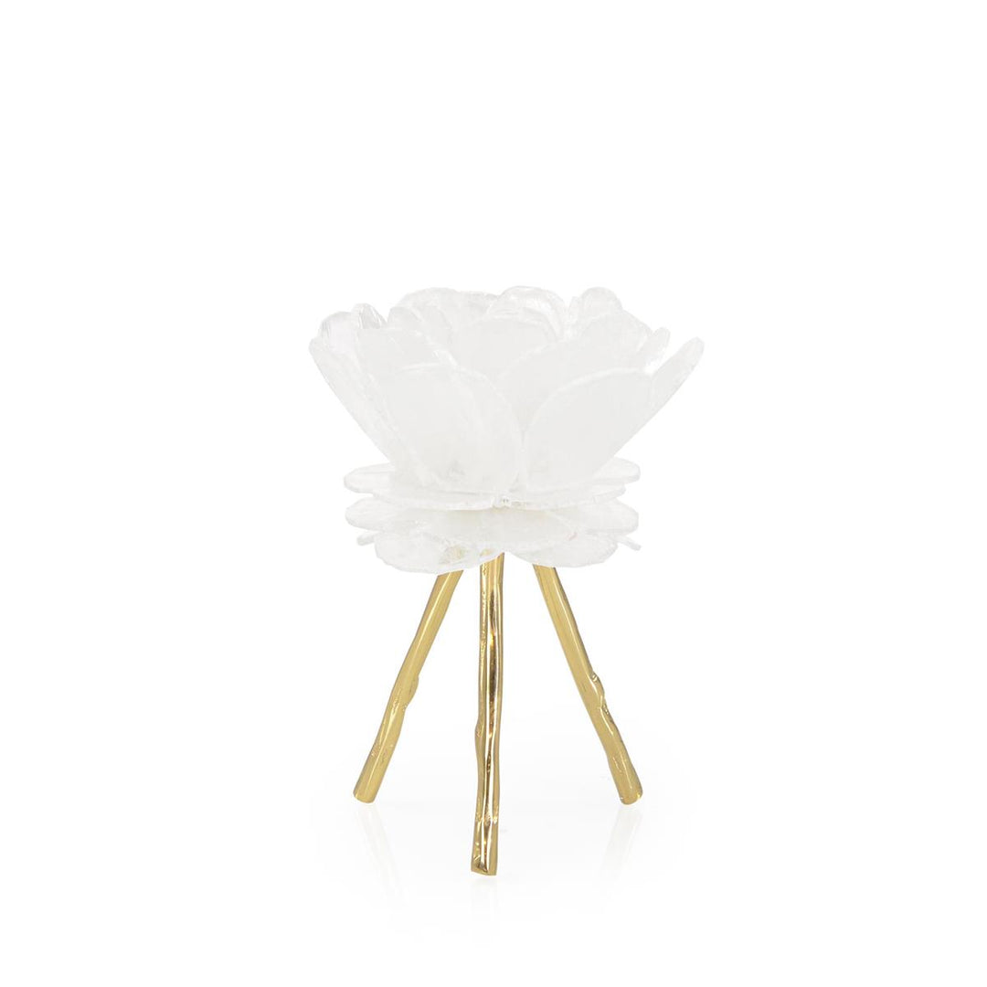 Blooming Selenite Candleholder, Small