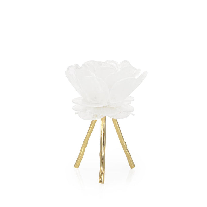 Blooming Selenite Candleholder, Small