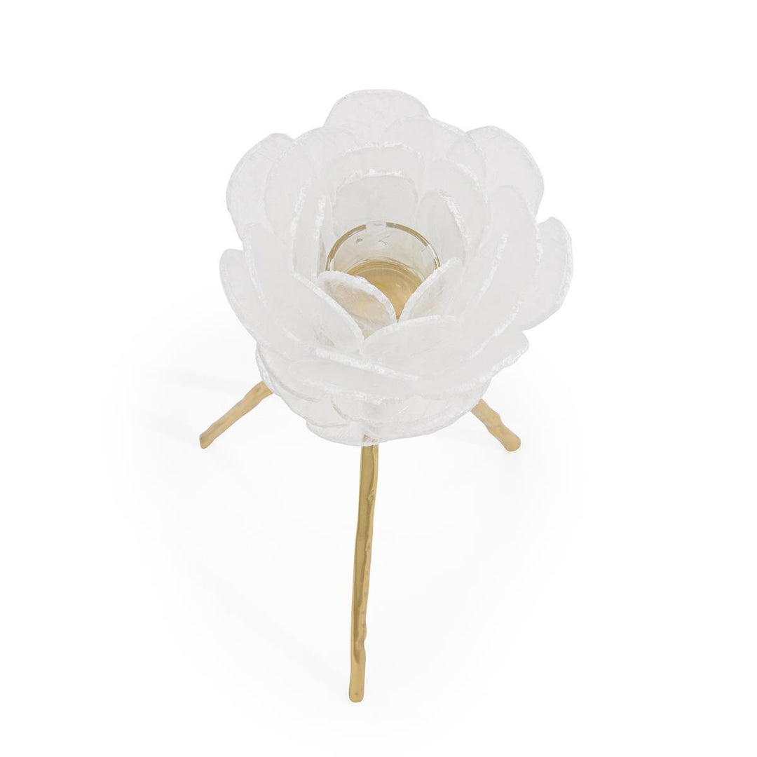 Blooming Selenite Candleholder, Small