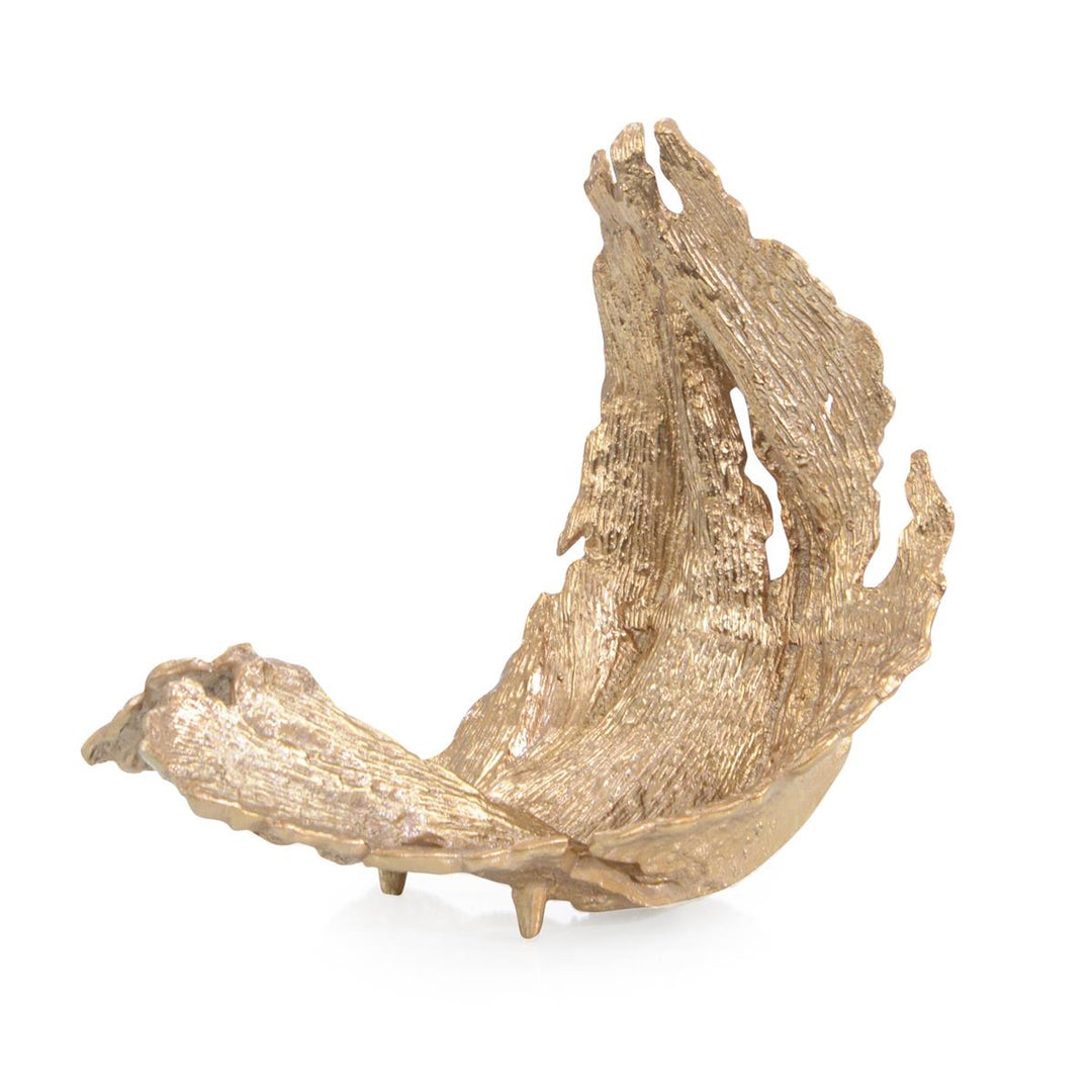 Aged Leaf Sculpture, Small Brass