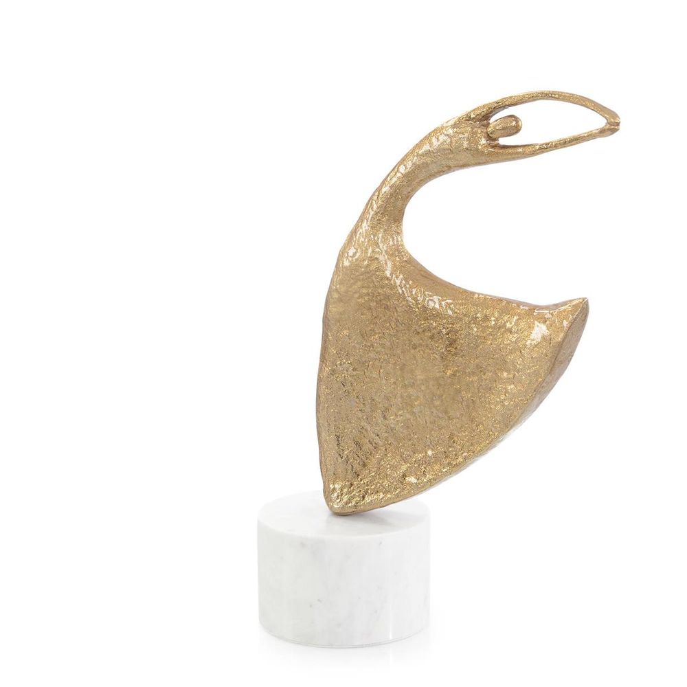 Decorative Objects Windswept Waltz Sculpture On Marble, Gold