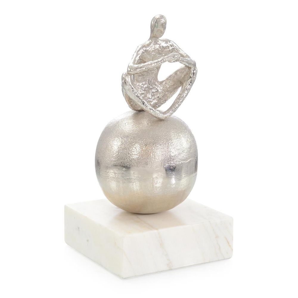 Meditation Sculpture on Marble, Nickle