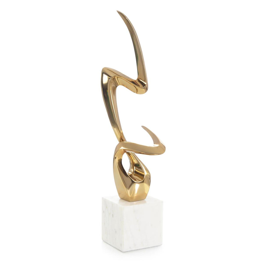 Fluid State Sculpture On Marble I, Brass