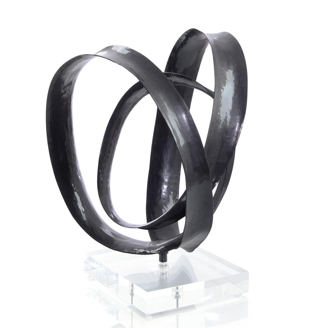 Spiral Sculpture On Acrylic, Black