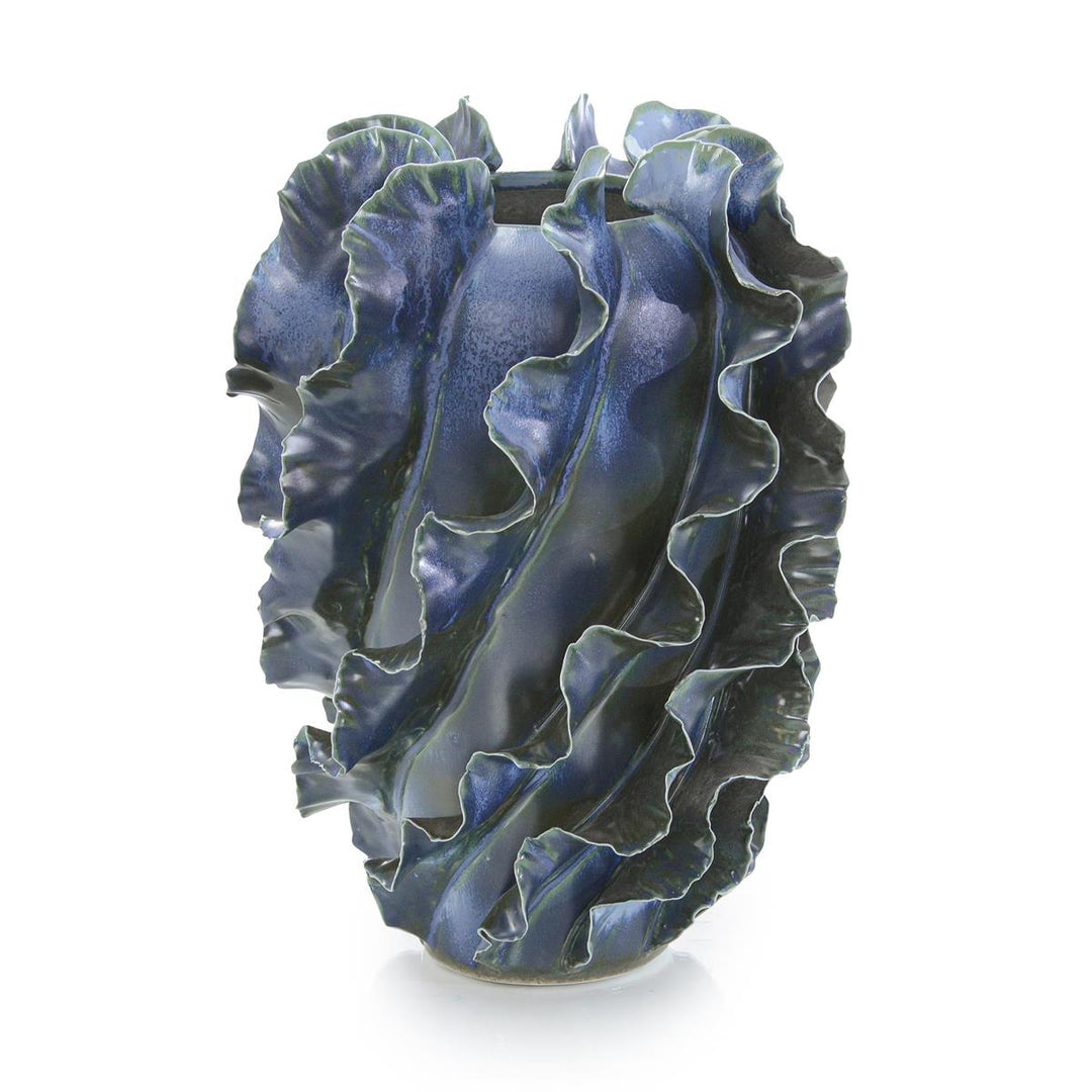 Flurry Vase, Large Blue