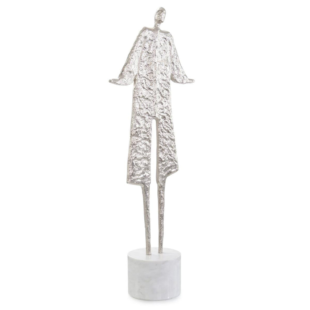 Posed Silhouette Sculpture On Marble, Large Nickel