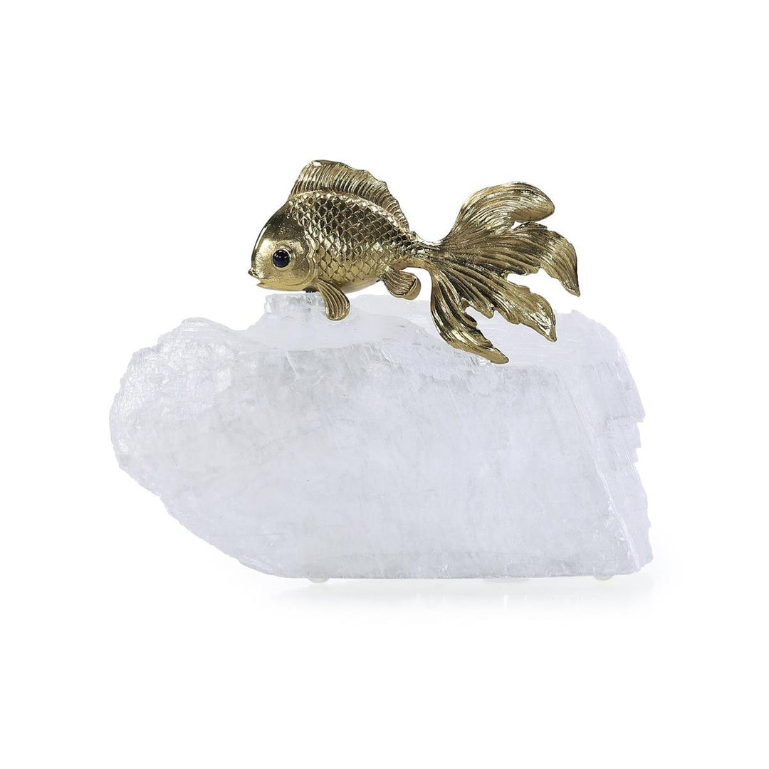 Sculptures Fantail Goldfish Sculpture on Selenite III