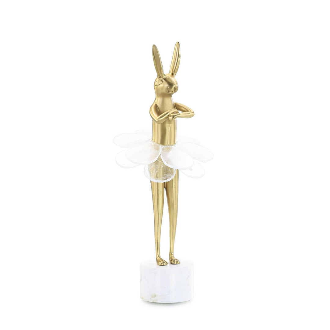 Dancing Rabbit Sculpture On Marble Base II