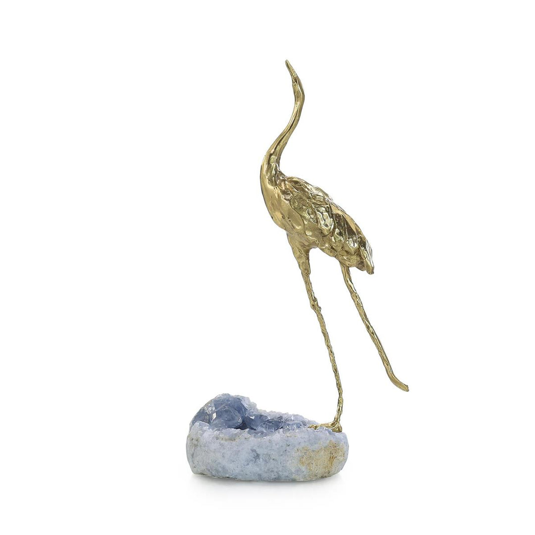 Gold Crane Sculpture On Kyanite I