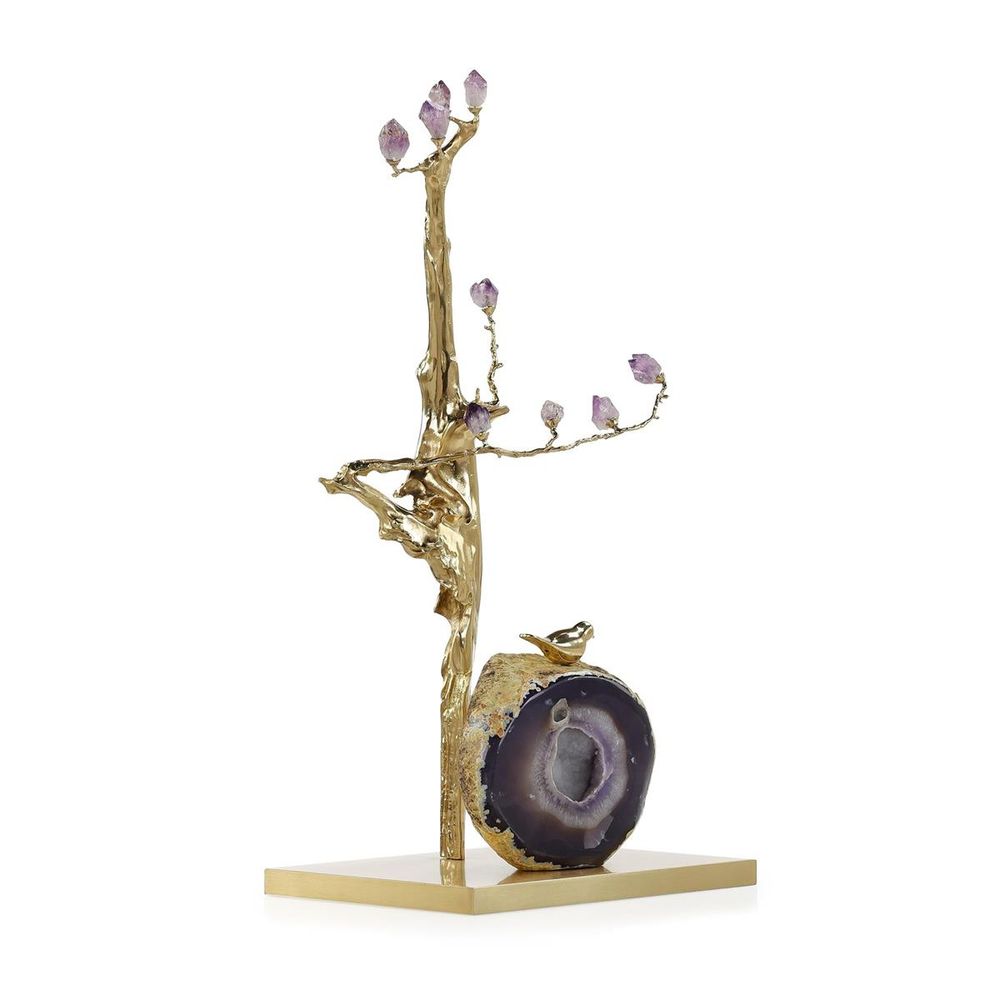 Decorative Objects Amethyst Grove Sculpture On Brass Base