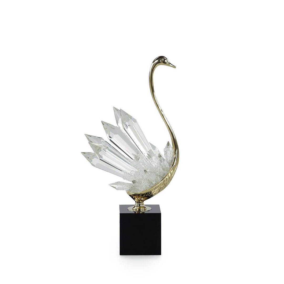 Crystal Bird Sculpture On Black Base, Small