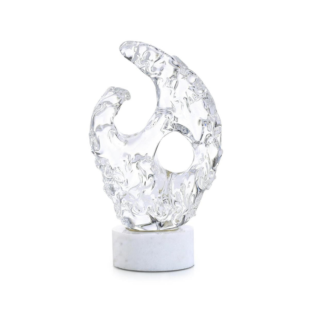 Icy Wisp Sculpture On Marble Base, Small