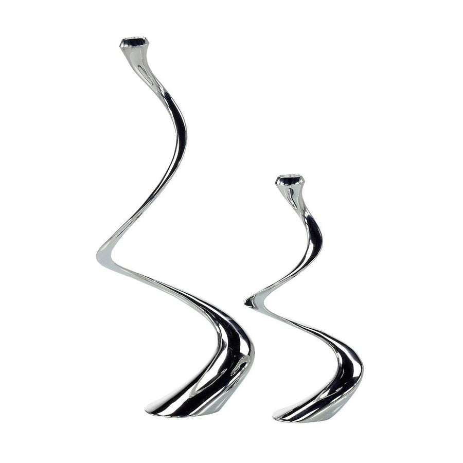 Candle Holders Silver Spiral Candleholders, Set Of 2