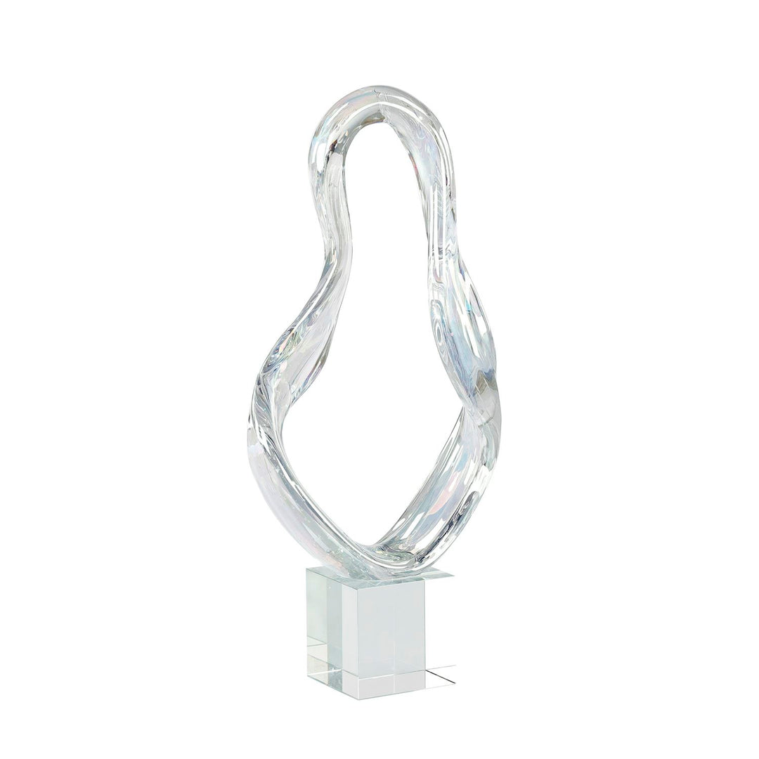 Rainbow Loop Sculpture On Crystal Base, Large