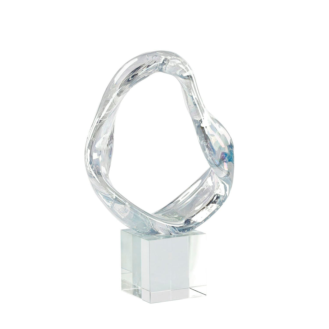 Rainbow Loop Sculpture On Crystal Base, Small