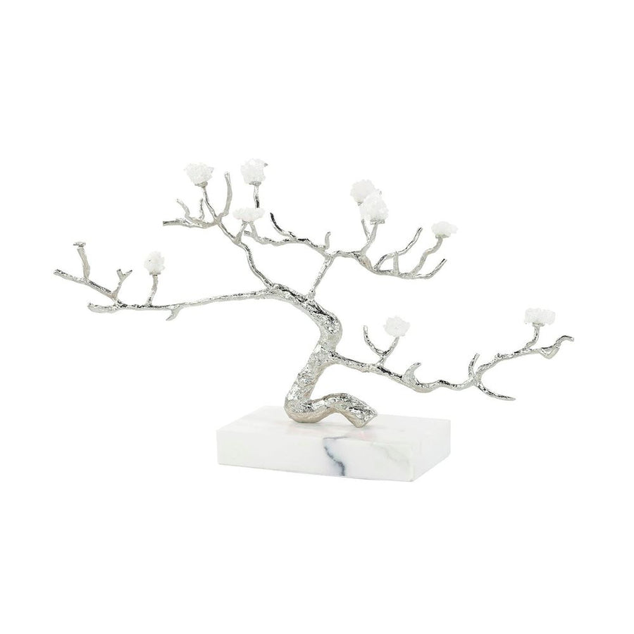  Crystal Canopy Sculpture On Marble Base, Nickel