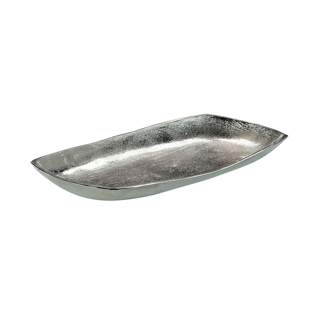 Dished Metal Tray, Silver