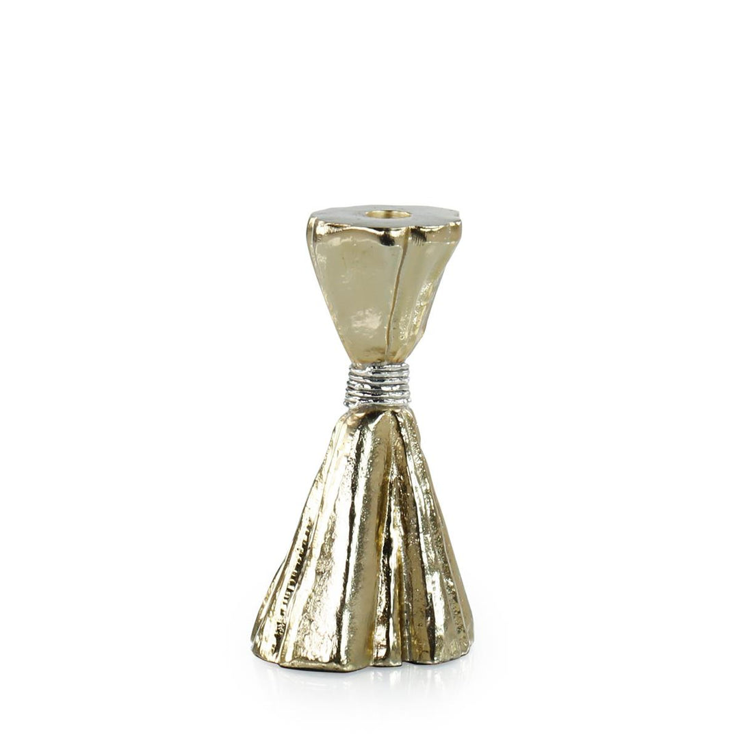 Tight Metal Candleholder, Small Gold