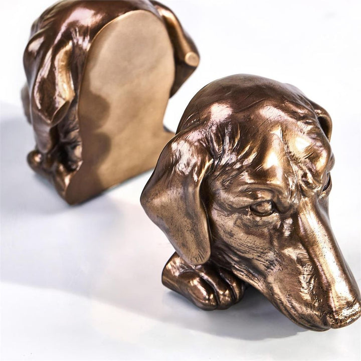 Bronzed Dachshund Bookends (Set of 2)