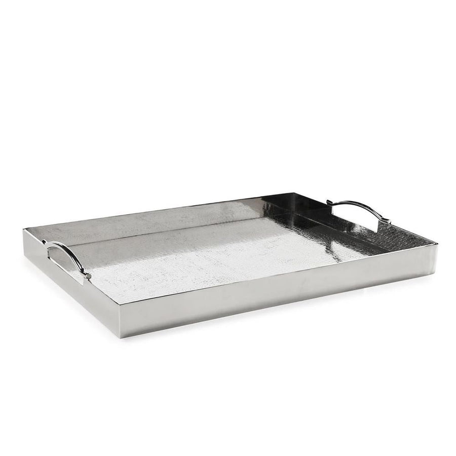 Serveware: Trays Scaled Silver Serving Tray
