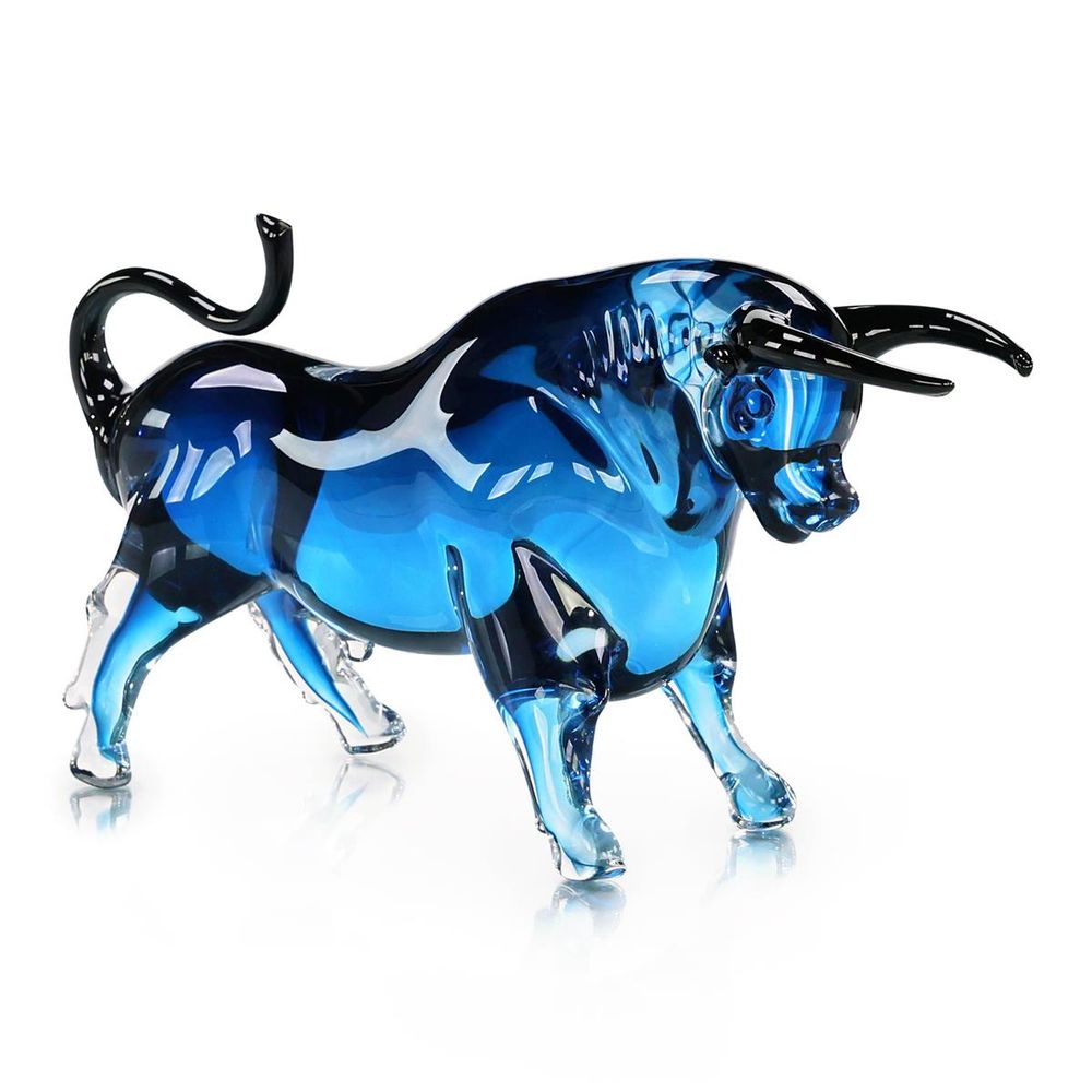 Decorative Objects Animal Sculpture Bull Glass