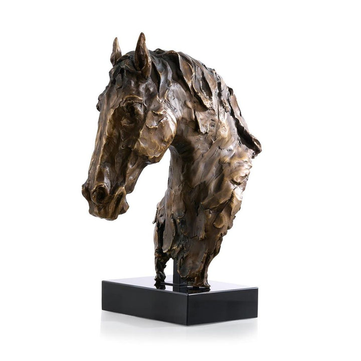 Decorative Objects Equestrian Bust on Marble