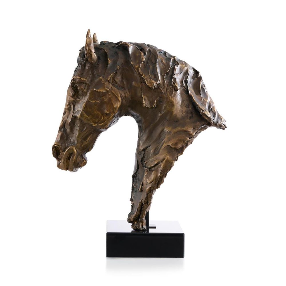 Decorative Objects Equestrian Bust on Marble