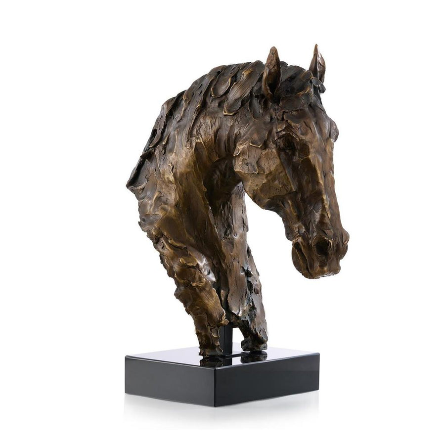 Decorative Objects Equestrian Bust on Marble