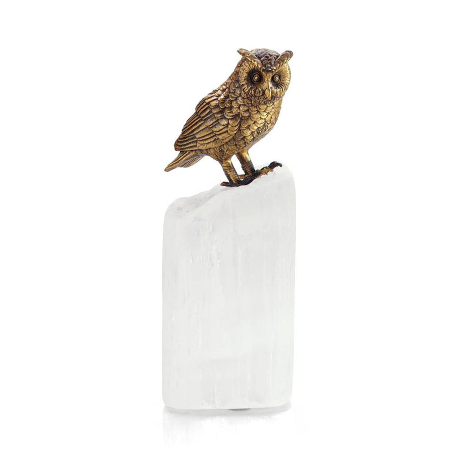 Decorative Objects Brass Minerva Sculpture on Selenite