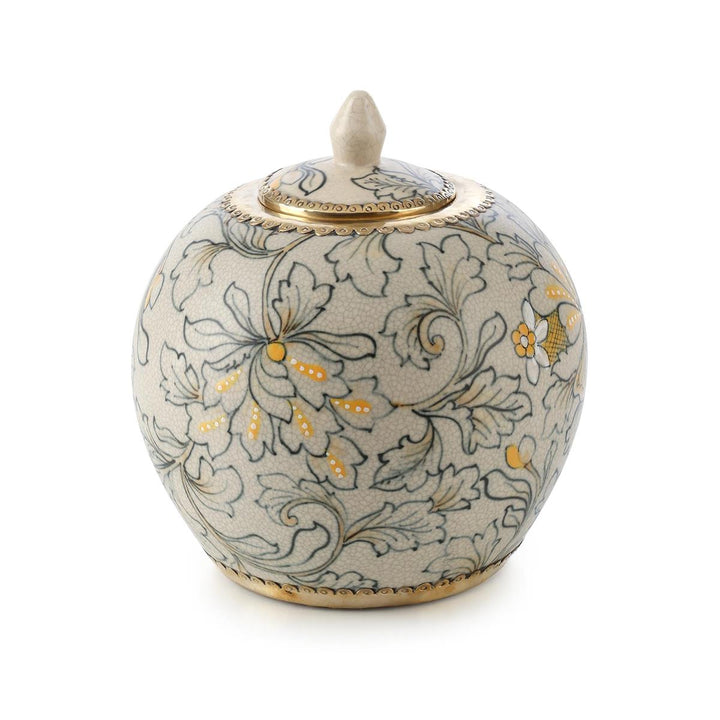 Vases Lidded Foliage Jar, Small