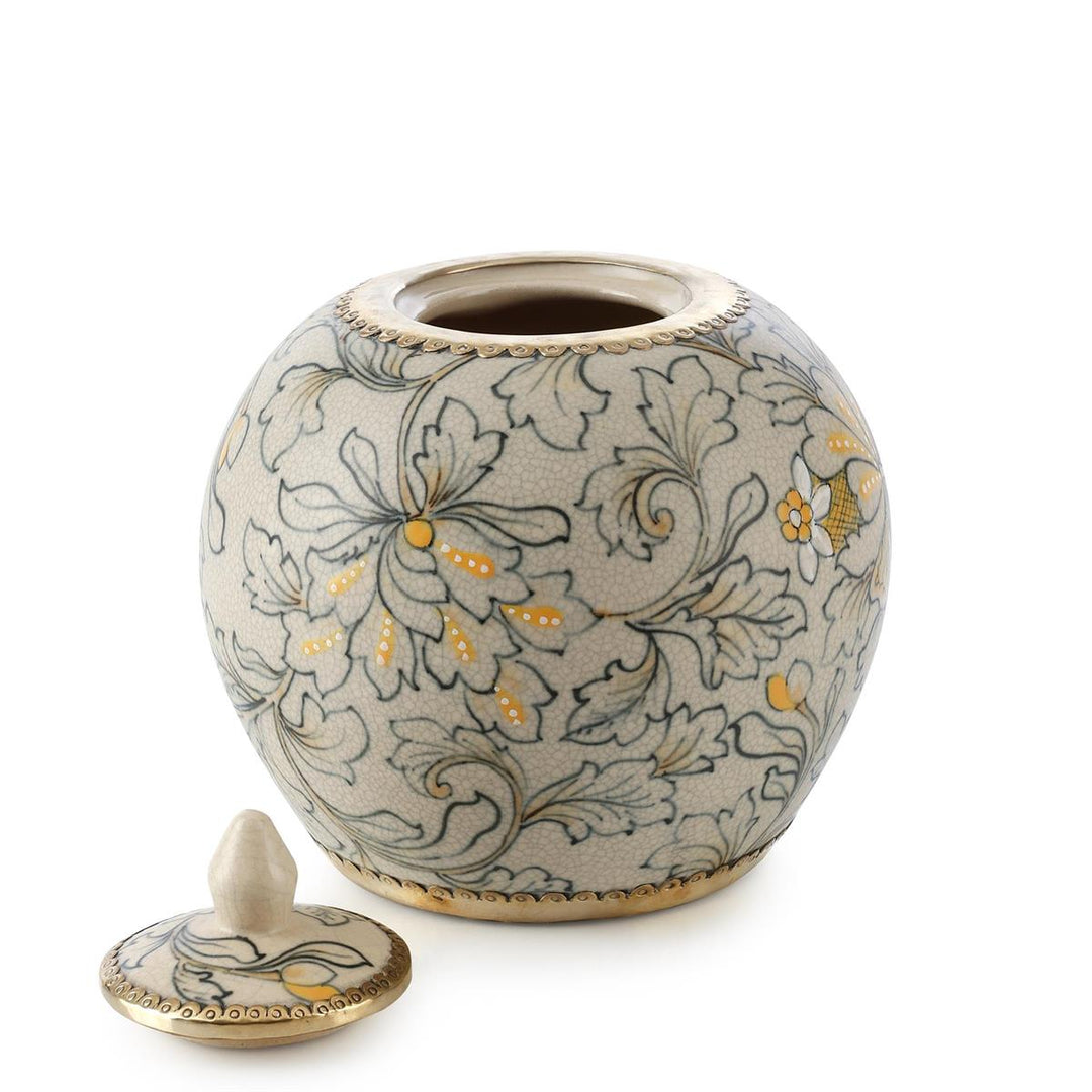 Vases Lidded Foliage Jar, Small